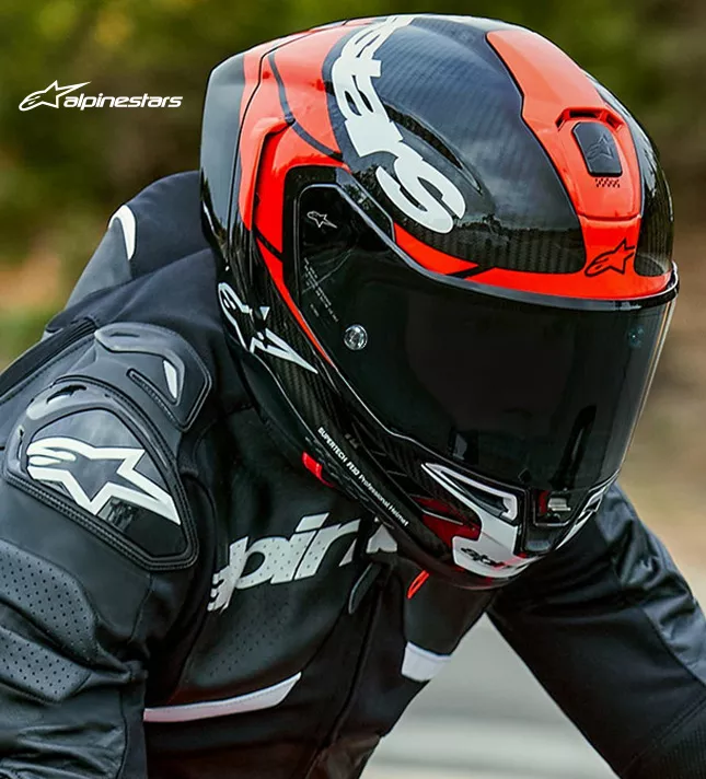 Integrálna helma Alpinestars Supertech R10 Element black/carbon bright red/white gloss