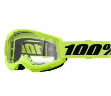 Motokrosové okuliare 100% strata2 neon yellow clear lens
