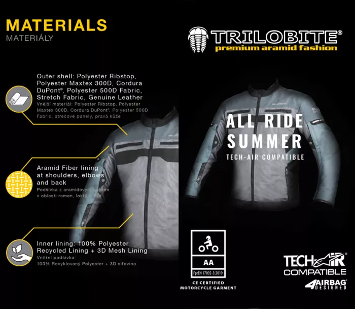 Bunda na motorku Trilobite All Ride Summer Tech-Air grey