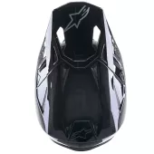 Motokrosová prilba Alpinestars S-M10 Supertech Solid black/glossy carbon
