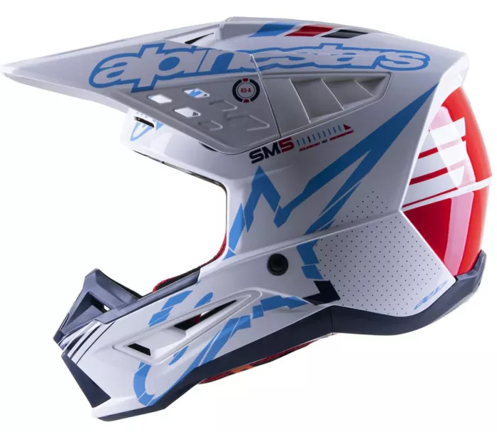 Motokrosová helma Alpinestars S-M5 Action white/blue glossy vel. XL