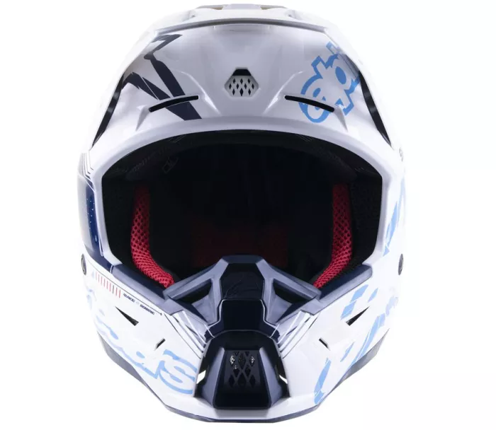 Motokrosová helma Alpinestars S-M5 Action white/blue glossy vel. XL