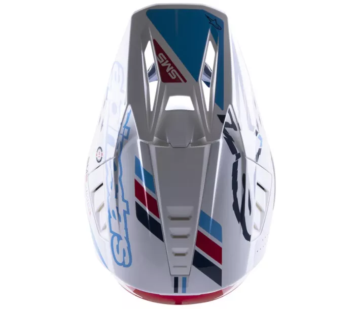 Motokrosová helma Alpinestars S-M5 Action white/blue glossy vel. XL