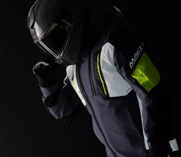 Macna Angle 2.0 light grey/fluo yellow men jacket vel.3XL