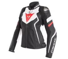 Dámská bunda na moto Dainese AVRO 4 LADY matt black/white/red fluo