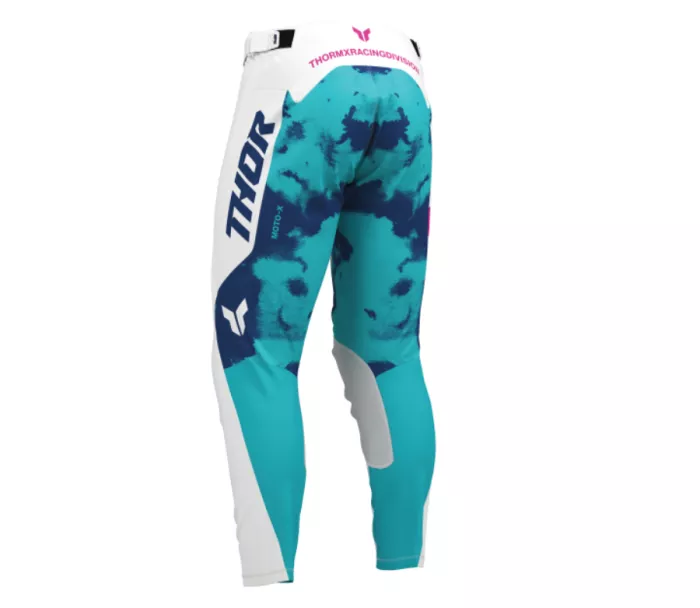 Motokrosové nohavice Thor Launchmode Bleach white/aqua