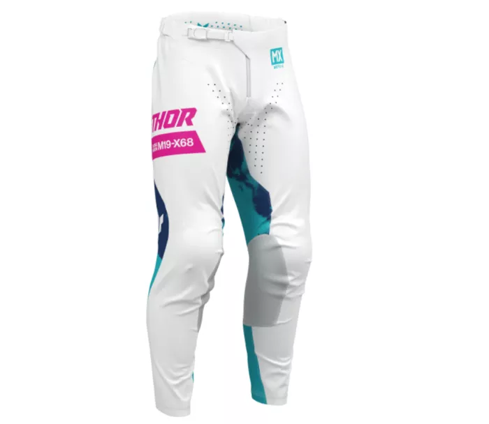 Motokrosové nohavice Thor Launchmode Bleach white/aqua