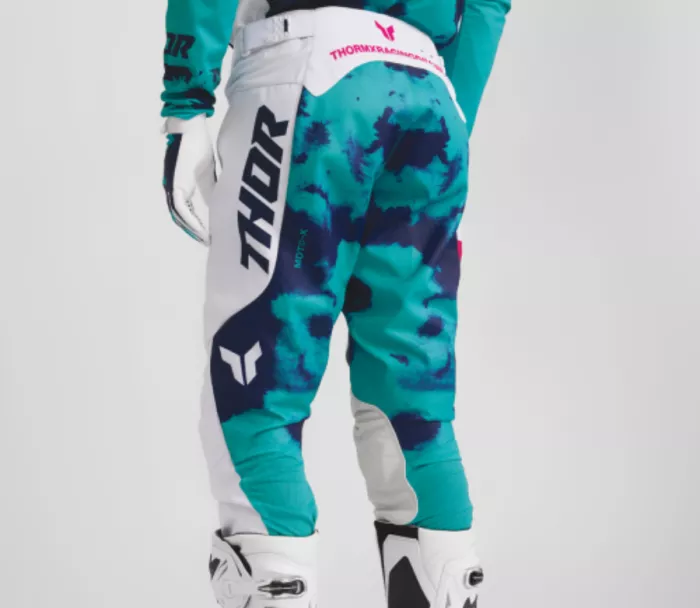 Motokrosové nohavice Thor Launchmode Bleach white/aqua
