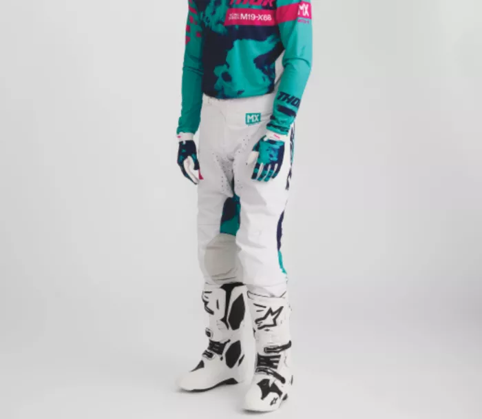 Motokrosové nohavice Thor Launchmode Bleach white/aqua