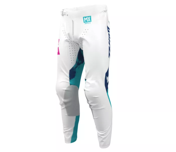 Motokrosové nohavice Thor Launchmode Bleach white/aqua