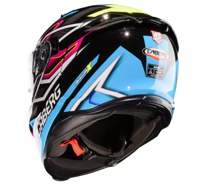 Helma na moto Caberg Avalon X Brama black/l. blue/yellow fluo/fuchsia