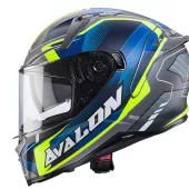 Helma na moto Caberg Avalon X Optic matt grey/blue/yellow fluo