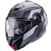 Helma na moto Caberg Duke Evo Move matt gun metal/black/fuchsia vel.M