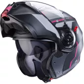 Helma na moto Caberg Duke Evo Move matt gun metal/black/fuchsia vel.M