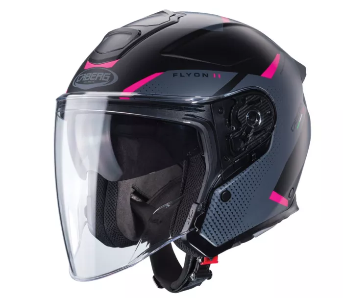 Helma na motorku Caberg Flyon II black/grey/fuchsia vel´. M