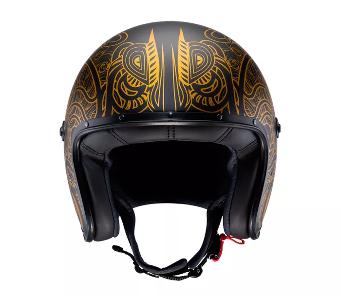 Helma na motorku Caberg Jet Freeride Maori matt black/gold