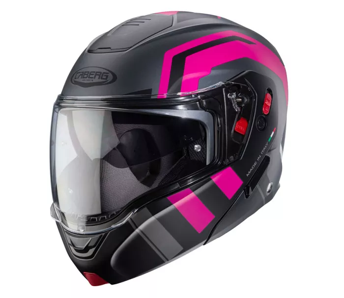 Helma na moto Caberg Horus X Road matt gun metal/black/fuchsia vel. S