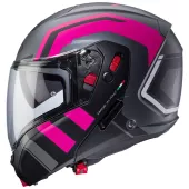 Helma na moto Caberg Horus X Road matt gun metal/black/fuchsia vel. S