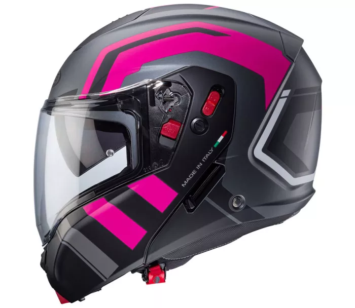 Helma na moto Caberg Horus X Road matt gun metal/black/fuchsia vel. S
