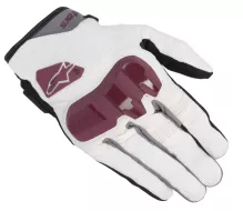 Dámske rukavice na moto Alpinestars Chrome off white/burgundy