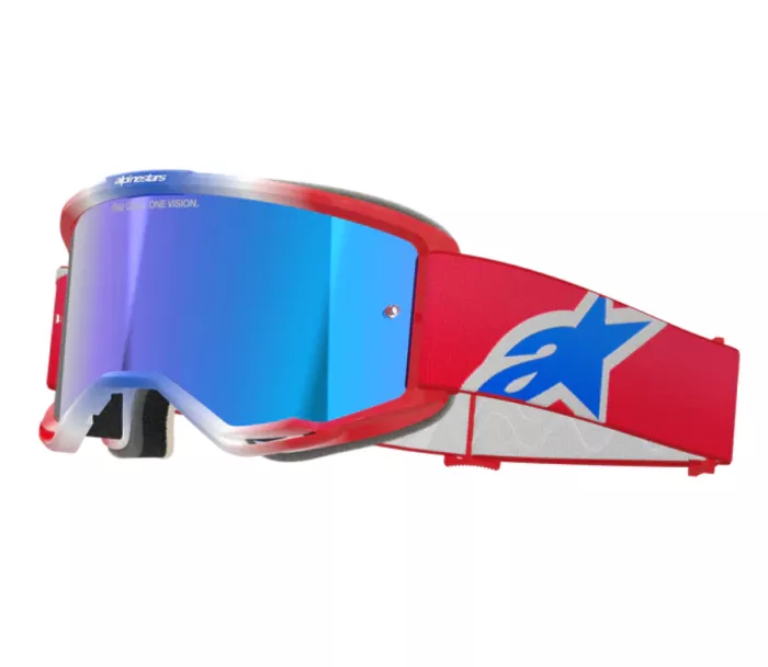 Okuliare na motokros Alpinestars Vision 5 Corp red/white/blue/mirror blue