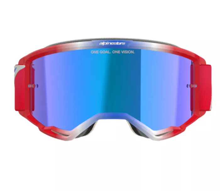 Okuliare na motokros Alpinestars Vision 5 Corp red/white/blue/mirror blue