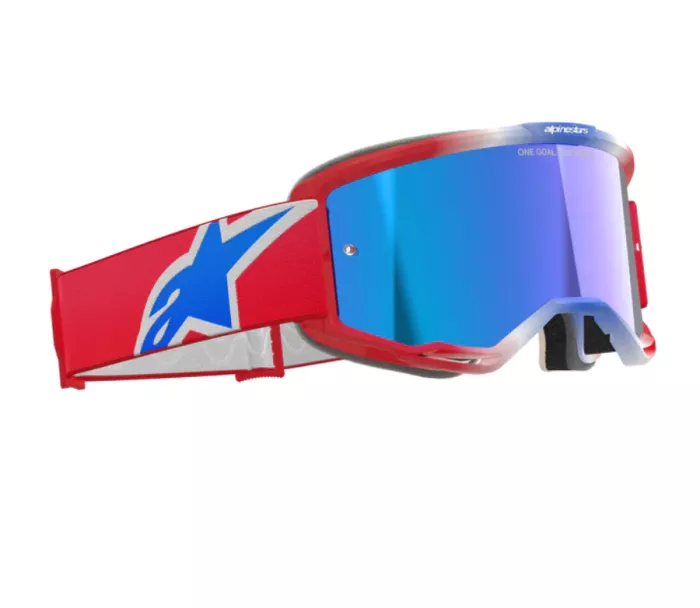 Okuliare na motokros Alpinestars Vision 5 Corp red/white/blue/mirror blue