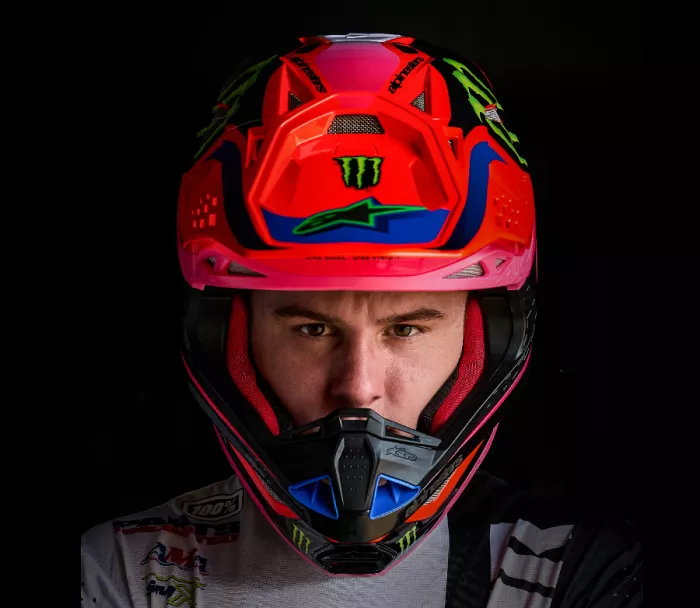 Motokrosová prilba Alpinestars Superetch M10 Deegan orange/purple/pink glossy