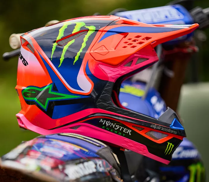 Motokrosová prilba Alpinestars Superetch M10 Deegan orange/purple/pink glossy