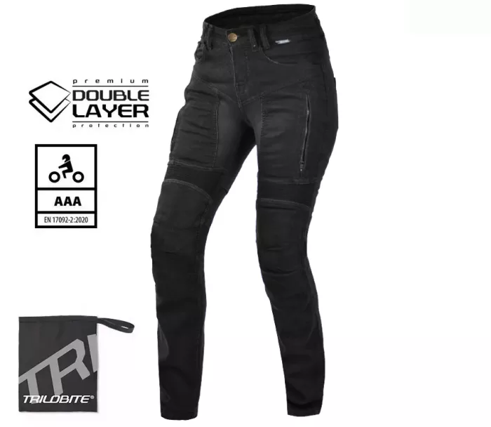 Dámske rifle Trilobite Parado doublelayer AAA slim fit black level 2 (predĺžené)