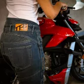 Dámske džínsy na moto Trilobite Parado doublelayer AAA skinny fit blue level 2 (predĺžené)