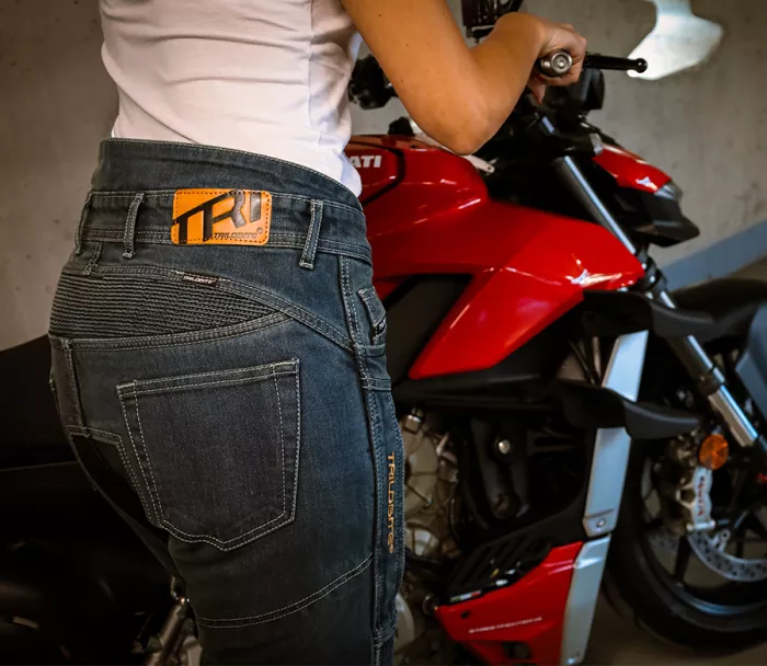 Dámske džínsy na moto Trilobite Parado doublelayer AAA skinny fit blue level 2 (predĺžené)