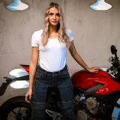 Dámske džínsy na moto Trilobite Parado doublelayer AAA skinny fit blue level 2 (predĺžené)