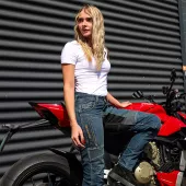 Dámske džínsy na moto Trilobite Parado doublelayer AAA skinny fit blue level 2 (predĺžené)