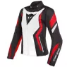 Dámská bunda na motorku Dainese EDGE LADY TEX matt black/white/lava red