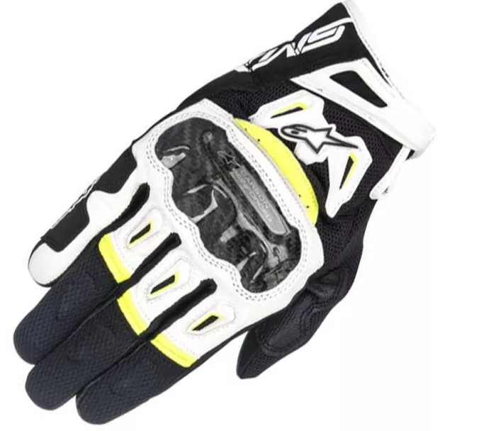 Rukavice na motorku Alpinestars SMX-2 Air carbon black/white/yellow fluo vel. 2XL