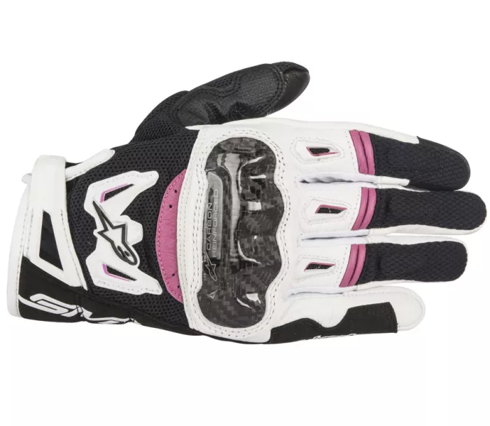 Dámske rukavice na moto Alpinestars Stella SMX-2 Air Carbon black/white/fuchsia vel. L