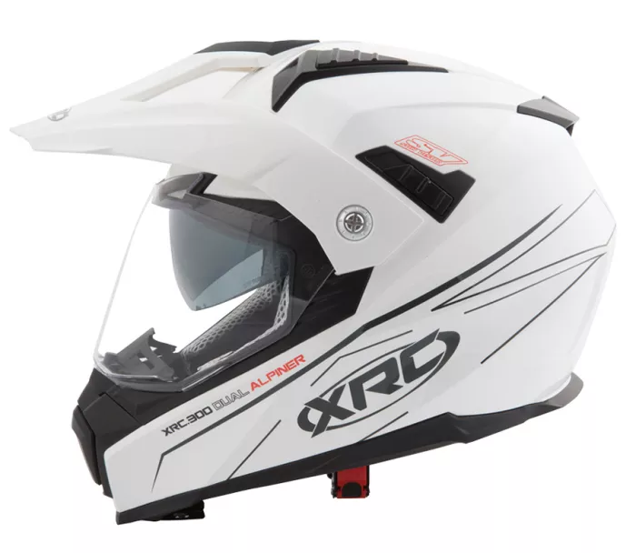 Helma na motorku XRC Dual Alpiner white/dark grey