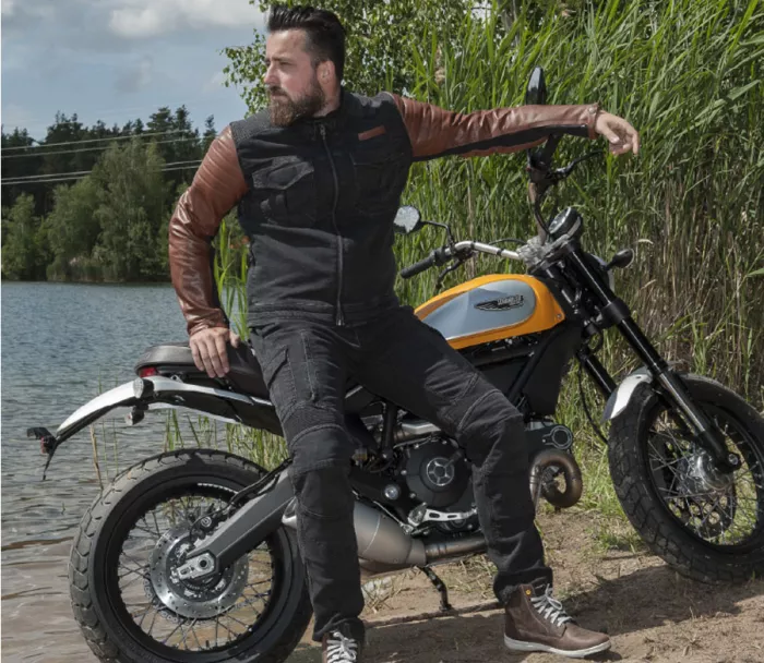Bunda na motorku Trilobite Acid Scrambler brown vel. M