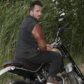 Bunda na motorku Trilobite Acid Scrambler brown vel. M