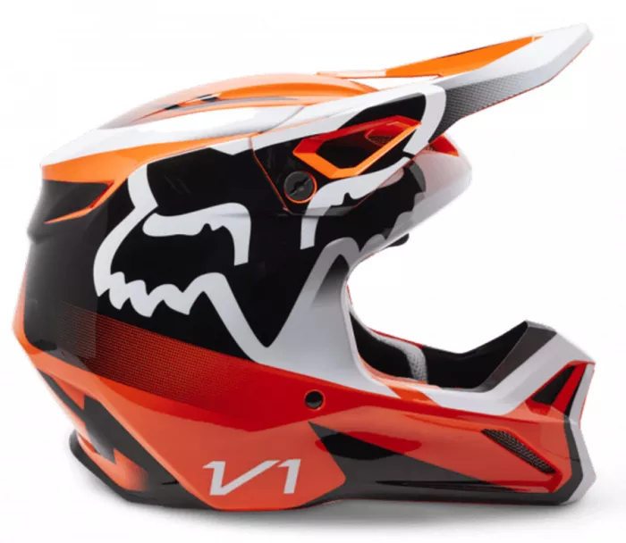 Dětská motokrosová helma Fox Yth V1 Leed Helmet Dot/Ece Fluo Orange vel. YM