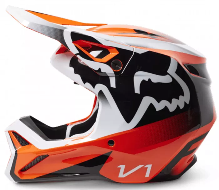 Dětská motokrosová helma Fox Yth V1 Leed Helmet Dot/Ece Fluo Orange vel. YM