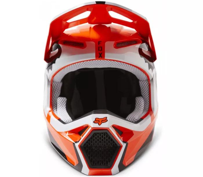 Dětská motokrosová helma Fox Yth V1 Leed Helmet Dot/Ece Fluo Orange vel. YM