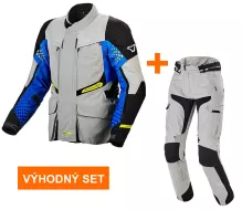 Výhodný set: Bunda mačnej Fusor light grey / blue / black pánska + novada nohavice grey pánske