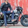 Džínsy na motorku Trilobite 1960 Go-up men dark blue