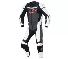 Dvojdielna kožená kombinéza Alpinestars GP Force Luvr black/white/red fluo