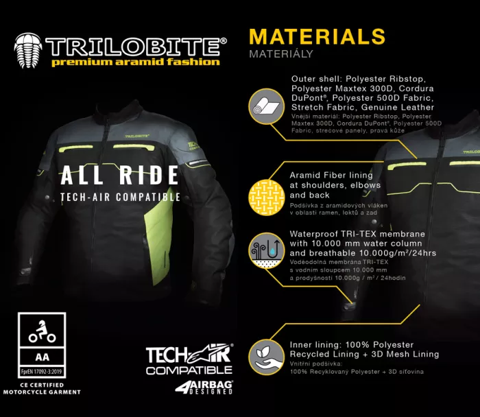 Bunda na moto Trilobite 2092 All Ride Tech-Air black/camo