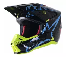 Motokrosová helma Alpinestars S-M5 Action black/cyan/yellow glossy vel. XL