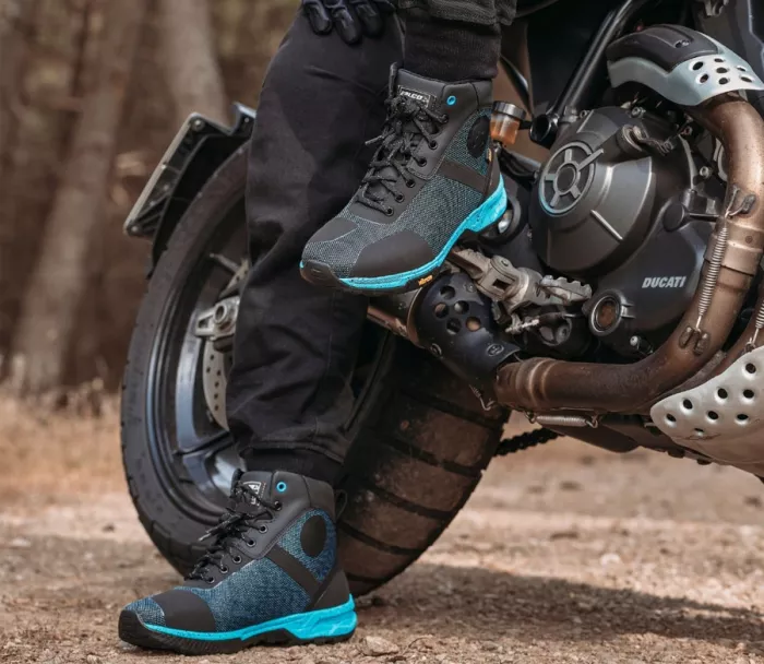 Topánky na moto Falco 505 Hyke black/cyan