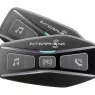 Bluetooth headset pre uzavreté a otvorené prilby CellularLine Interphone U-COM4, Twin Pack